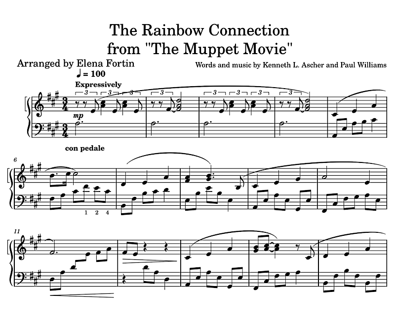 The Rainbow Connection Sheet Music Sample