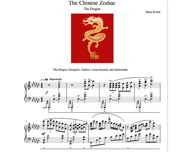 The Chinese Zodiac - DRAGON - Sheet Music Sample
