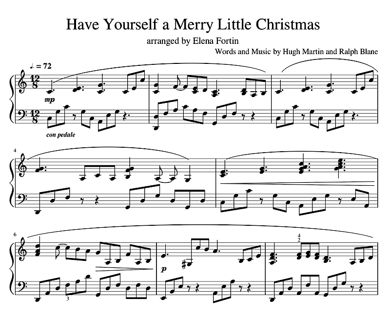 Have Yourself A Merry Little Christmas Sheet Music Sample