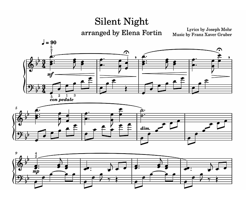 Silent Night Sheet Music Sample