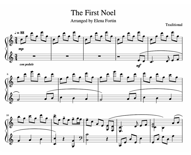 The First Noel Sheet Music Sample