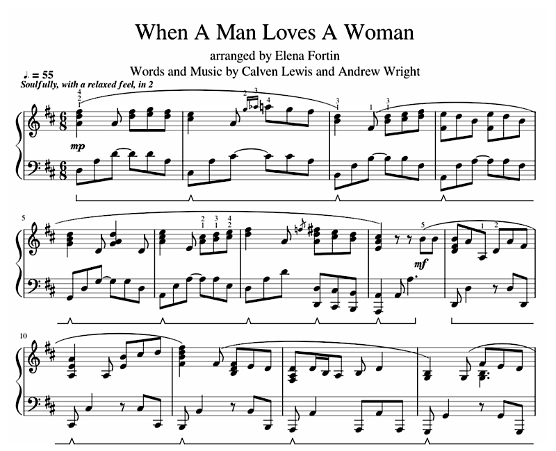 When A Man Loves a Woman Sheet Music Sample