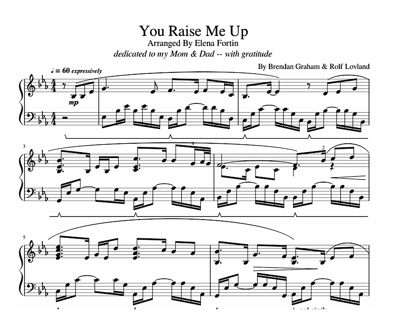 You Raise Me Up Sheet Music Sample